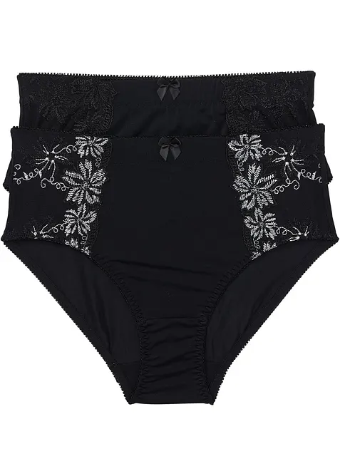 Formande trosa med broderi (2-pack), bonprix