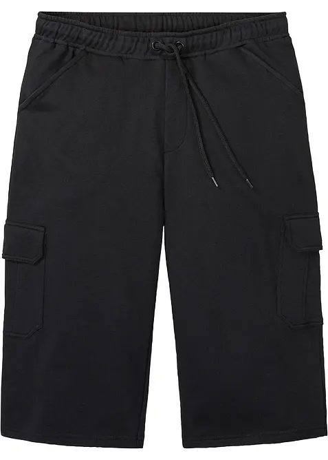 Långa trikåbermudas med cargofickor, ren bomull, normal passform, bonprix