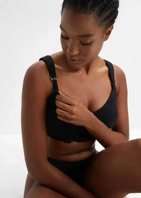 Amningsbeh&aring; utan bygel med ekologisk bomull (2-pack), bonprix