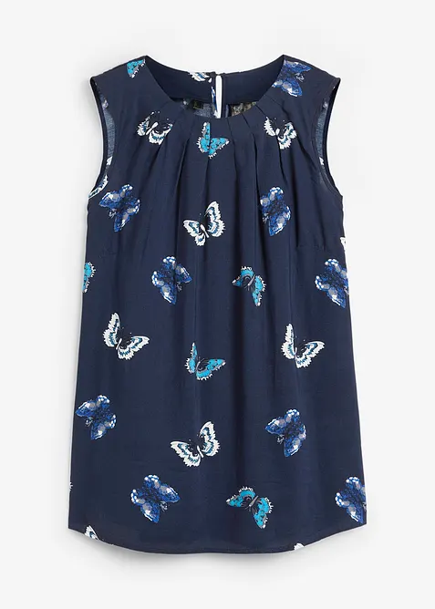 Mönstrat bluslinne av viskos med mjukt fall, bonprix