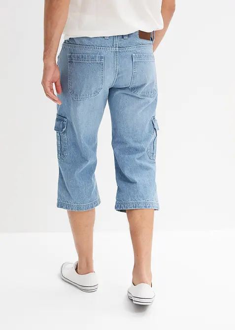 Regular Fit Stretch 3/4-Jeans med cargofickor, Straight, bonprix