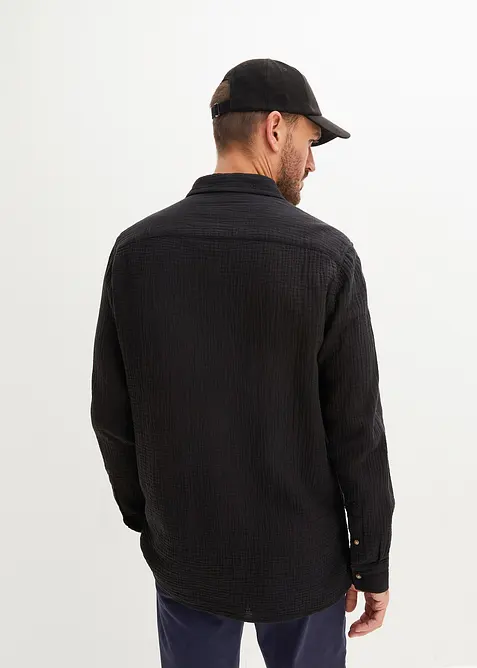 L&aring;ng&auml;rmad muslinskjorta i ren bomull, bonprix