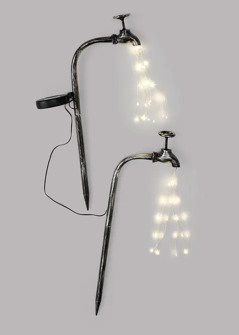 Tr&auml;dg&aring;rdspinne som ser ut som kranar med solceller (2-pack), bonprix