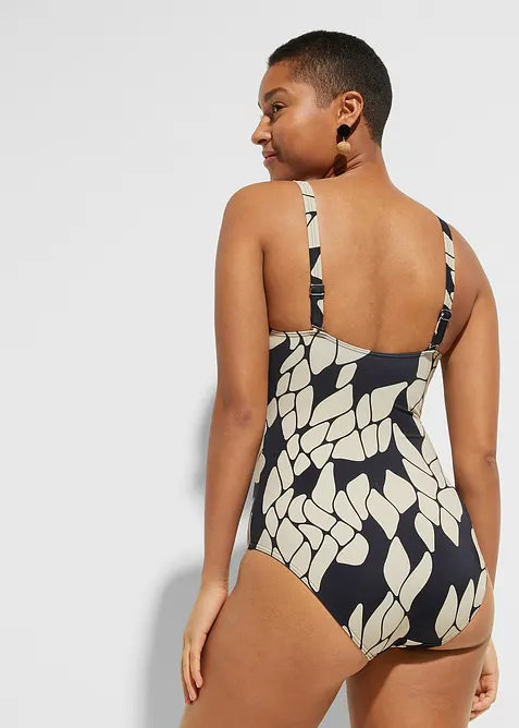 Baddräkt med V-ringning och lätt formande effekt, bonprix