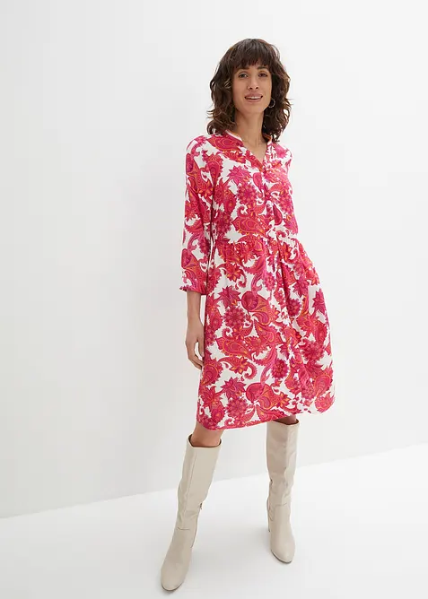 Skjortklänning i böljande viskos, bonprix