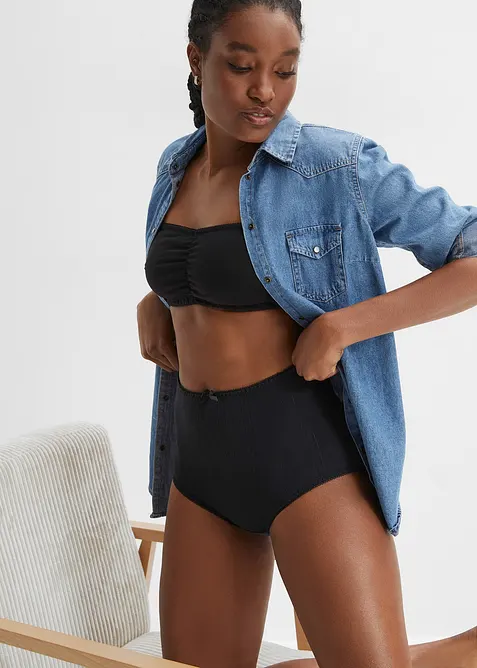 Midjetrosa i tunn bomull (4-pack), bonprix