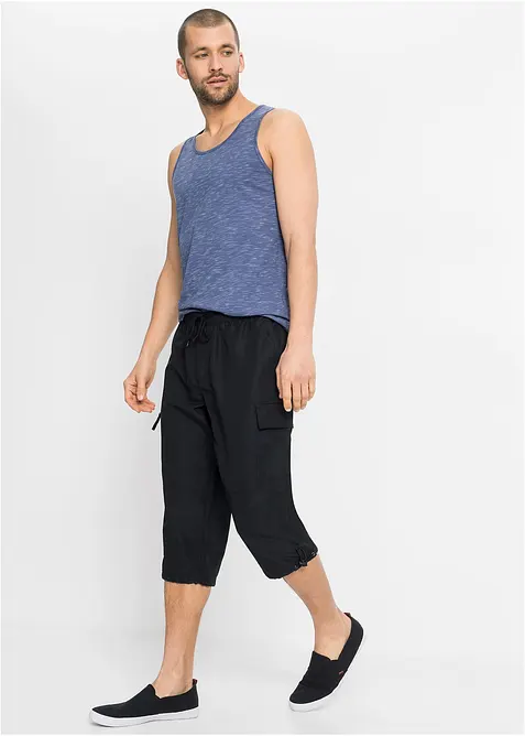 3/4-byxa i mikrofiber med bekv&auml;mt snitt, normal passform, bonprix