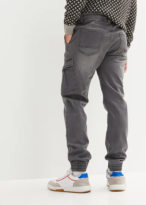 Mjuka jeans med cargofickor, Regular Fit, Straight, bonprix