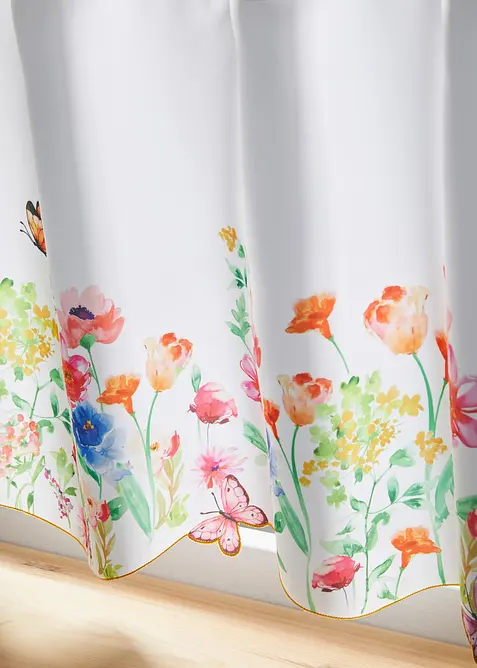 Caf&eacute;gardin med blommigt m&ouml;nster, bonprix