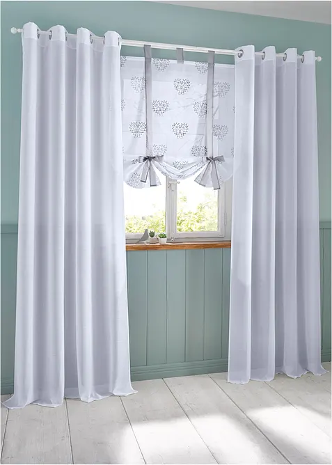 Hissgardin med hjärtmönster och återvunnen polyester, bonprix