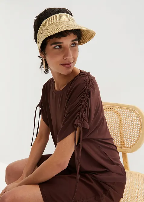 Viskostopp med rynkade &auml;rmslut, bonprix