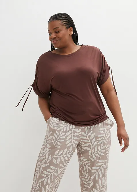 Viskostopp med rynkade &auml;rmslut, bonprix