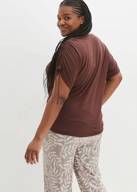 Viskostopp med rynkade &auml;rmslut, bonprix