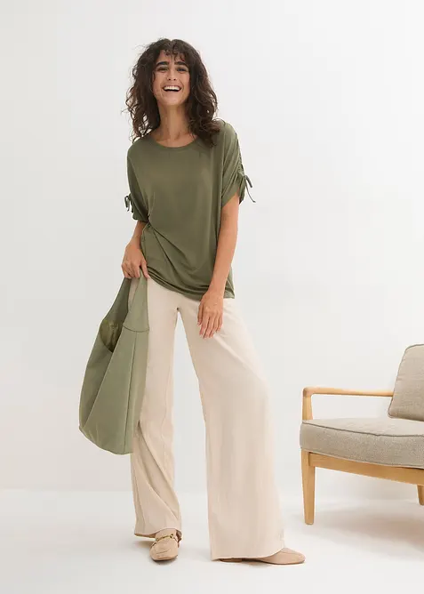 Viskostopp med rynkade ärmslut, bonprix