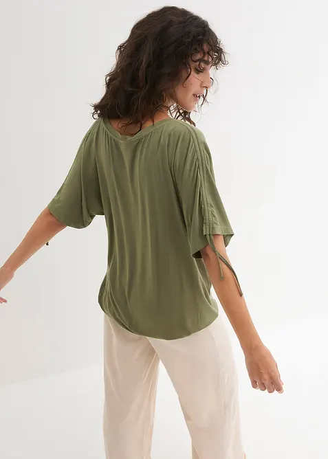 Viskostopp med rynkade ärmslut, bonprix