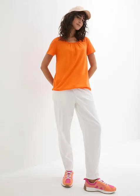 Topp av ren bomull, kortärmad, bonprix