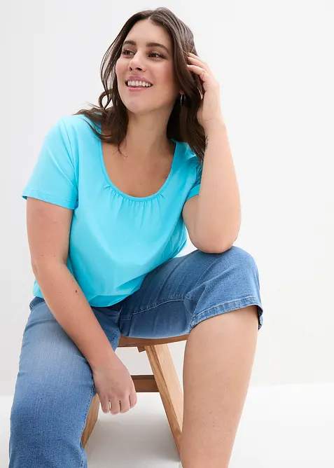 Topp av ren bomull, kortärmad, bonprix