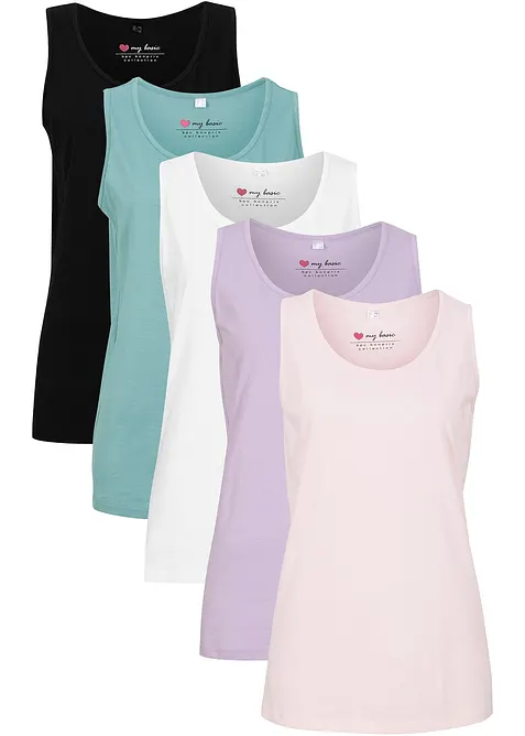 L&aring;ngt linne av bomull (5-pack), bonprix