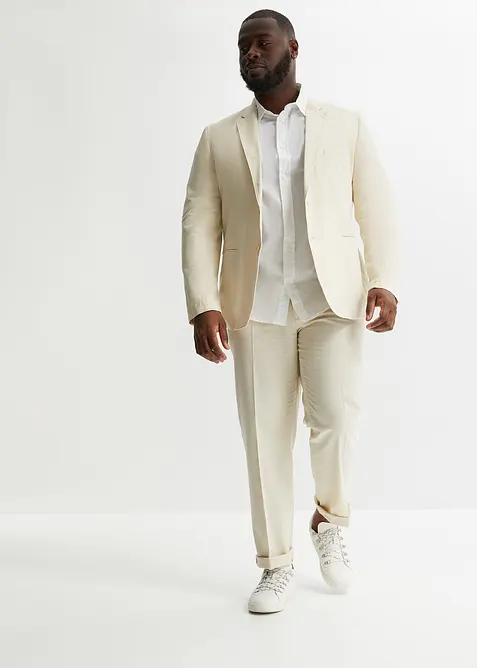 Kostym i linneblandning (2 delar): kavaj och byxa, normal passform, bonprix