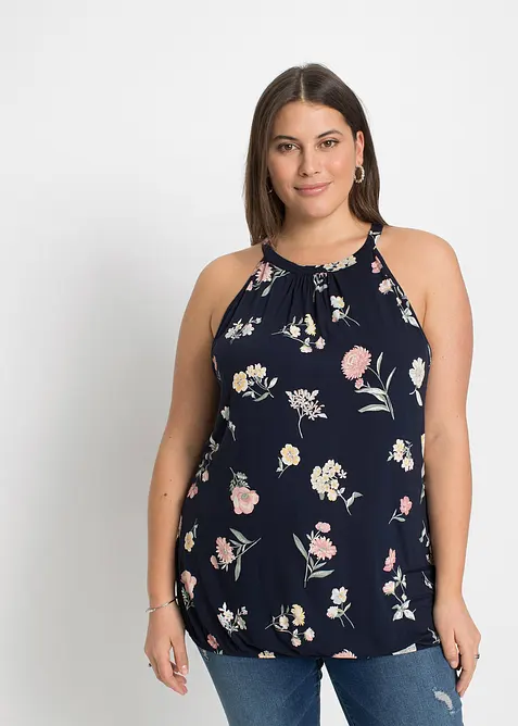 Mönstrat linne av hållbar viskos, bonprix