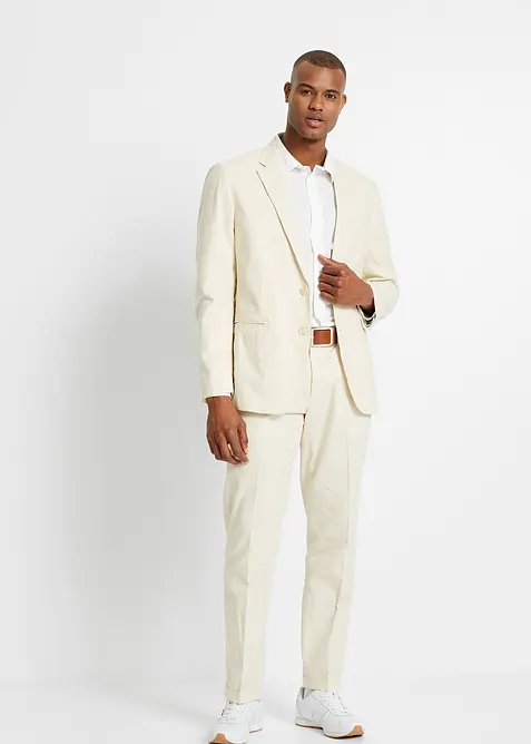 Kostym i linneblandning (2 delar): kavaj och byxa, normal passform, bonprix