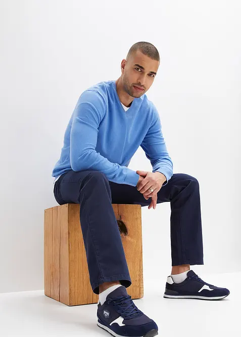 Dra-på byxa med raka ben i ren bomull, Regular Fit, bonprix