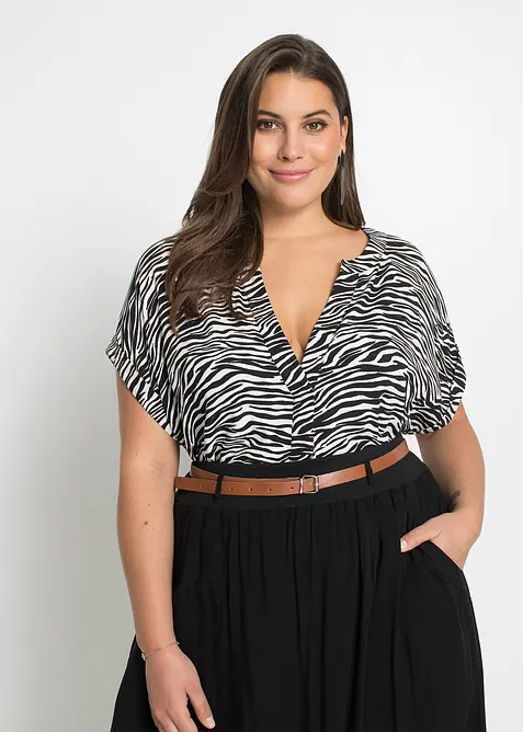 Blustunika av ren viskos, bonprix