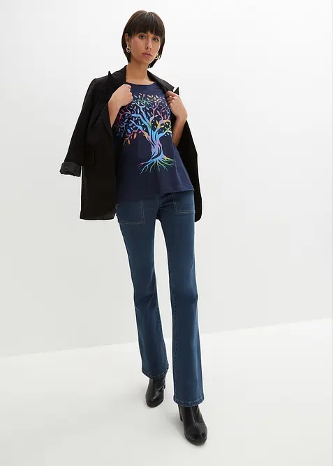 T-shirt med tryck i ekologisk bomull, bonprix