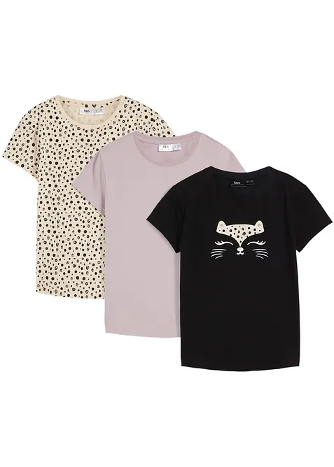 T-shirt i ekologisk bomull (3-pack), bonprix