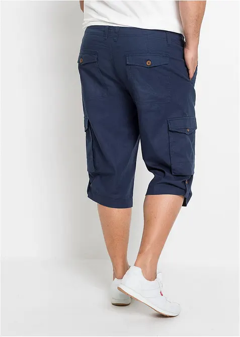 L&aring;nga shorts i cargomodell med luftig linnemix, normal passform, bonprix