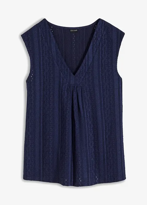 Linne med h&aring;lbroderi, bonprix