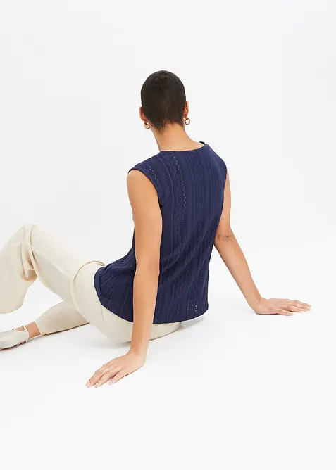 Linne med h&aring;lbroderi, bonprix