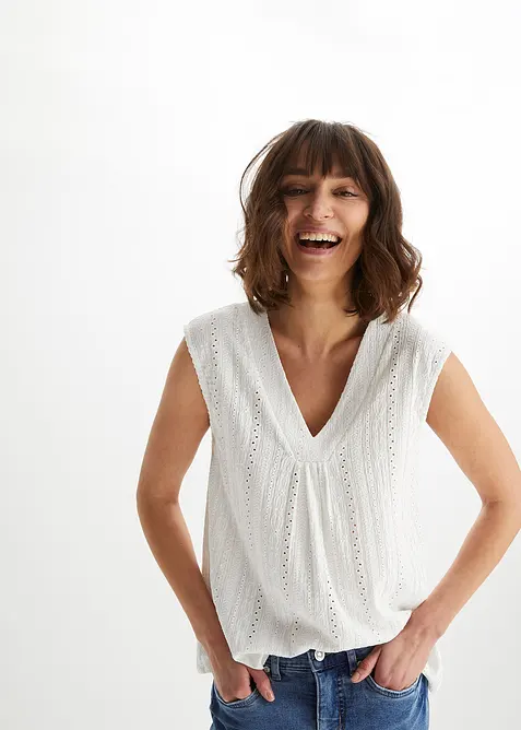 Linne med hålbroderi, bonprix