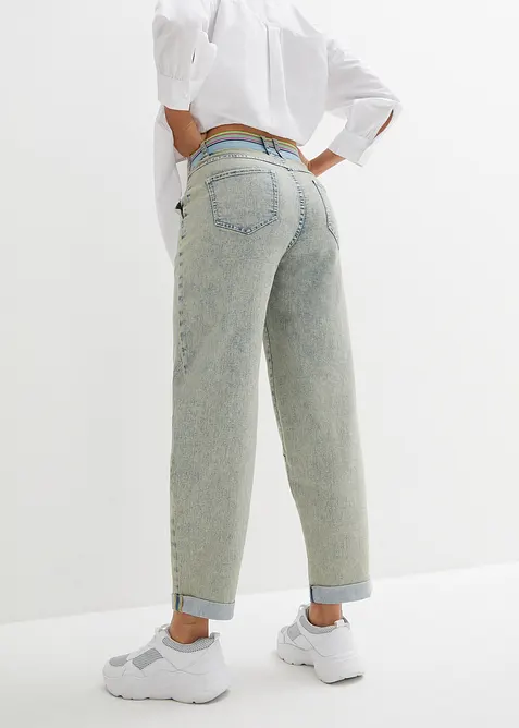 Jeans med vintagetv&auml;tt, bonprix