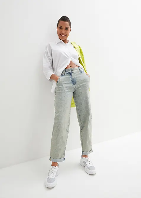 Jeans med vintagetv&auml;tt, bonprix