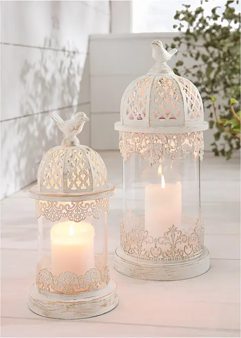 Tr&auml;dg&aring;rdslykta med glas (2 delar), bonprix