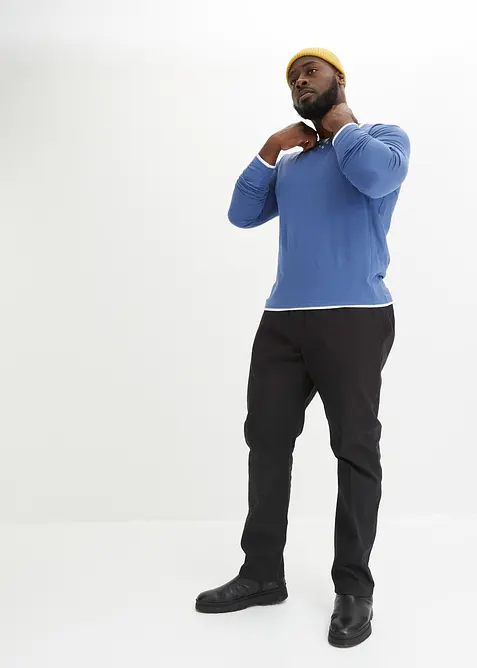 L&aring;ng&auml;rmad T-shirt med 2-i-1-look (2-pack), bonprix