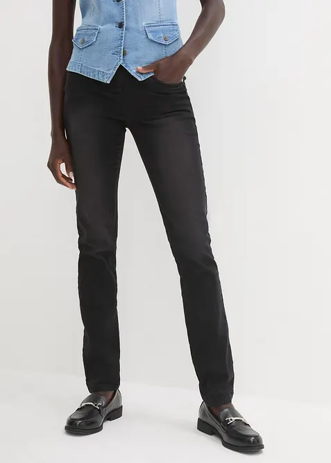 Straight Jeans Mid Waist, Super Stretch med bekväm midja, bonprix