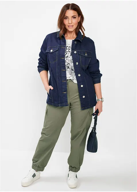 Cargobyxa i stretchig bomullsmix, bonprix