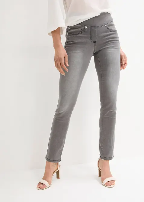 Straight Jeans Mid Waist, Super Stretch med bekväm midja, bonprix