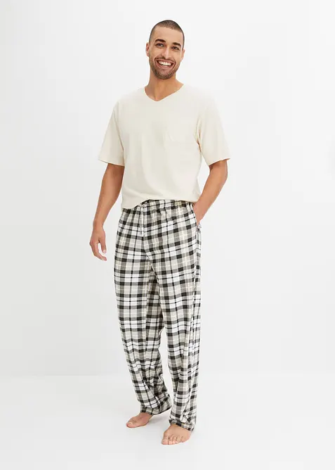 Pyjamas i ekologisk bomull, med korta &auml;rmar, bonprix