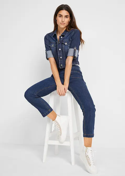 Kort jeansjacka med 3/4-&auml;rm, bonprix