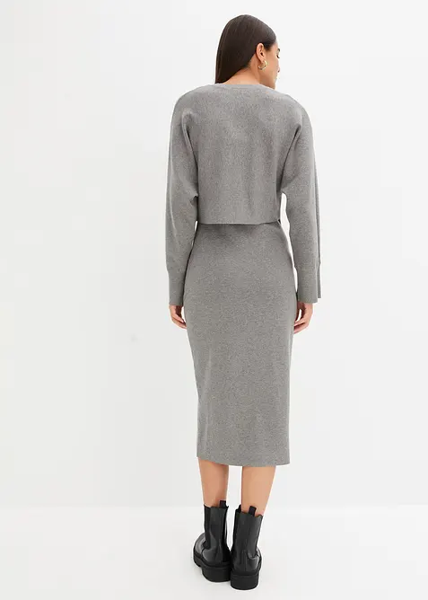 Stickad kl&auml;nning och topp (2 delar), bonprix