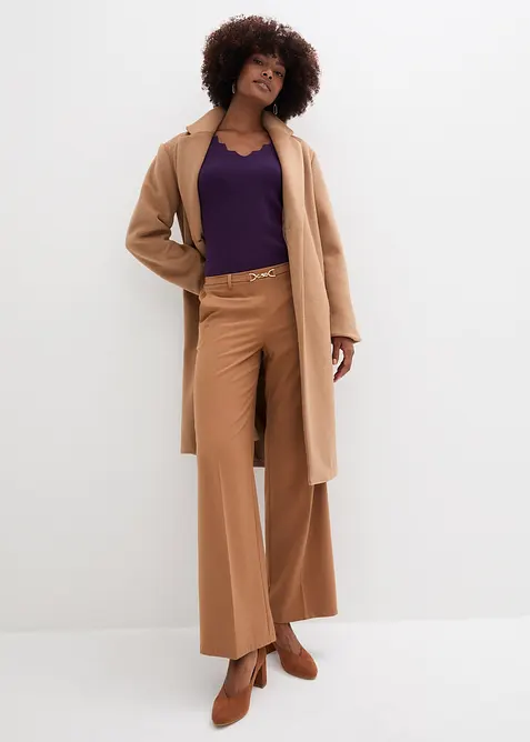 Finstickad tröja i följsam viskosmix, bonprix