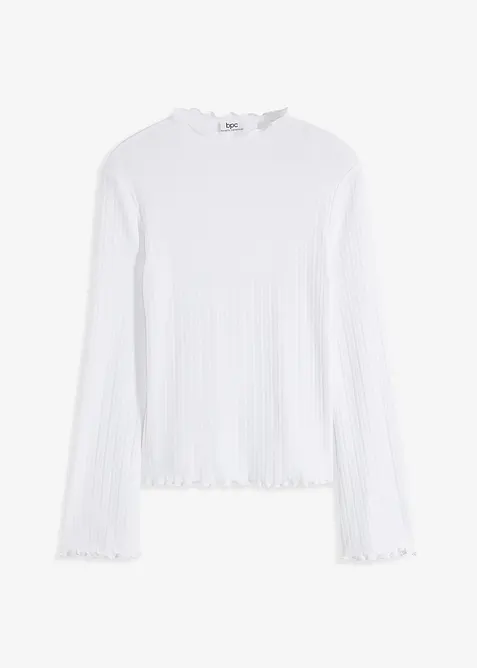 Ribbstickad långärmad T-shirt, bonprix