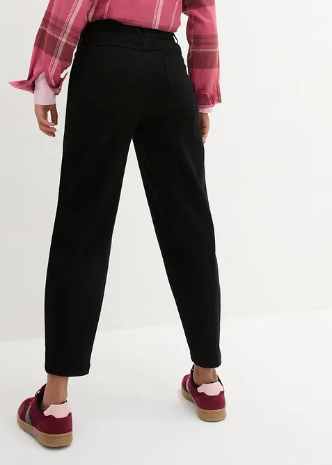 Kypertbyxa med framflyttade sids&ouml;mmar och bekv&auml;m midja, High Waist, Barrel, bonprix