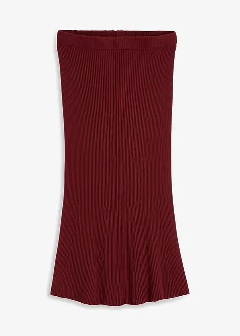 Ribbstickad kjol i viskosmix, bonprix