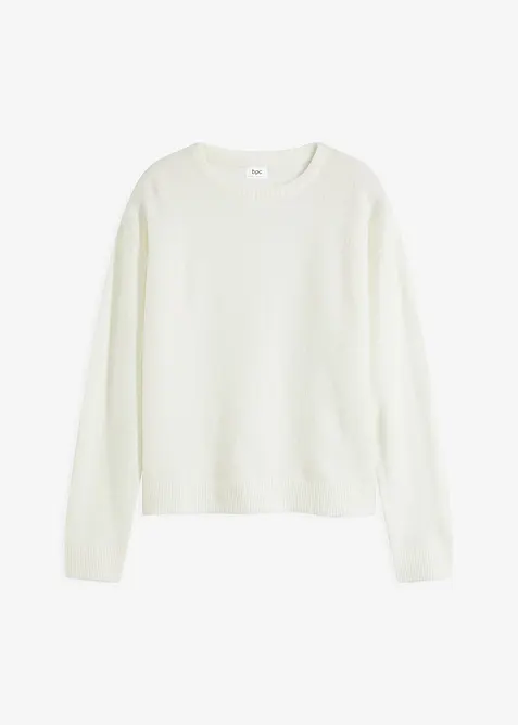 Tröja med rund halsringning och överskurna axlar, bonprix