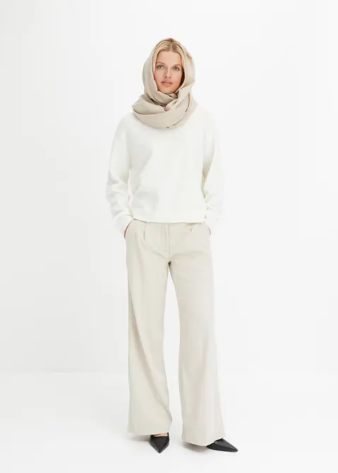 Tröja med rund halsringning och överskurna axlar, bonprix