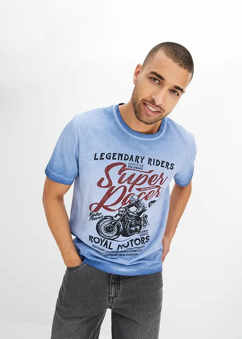 T-shirt i ekologisk bomull med tv&auml;ttade effekter, bonprix